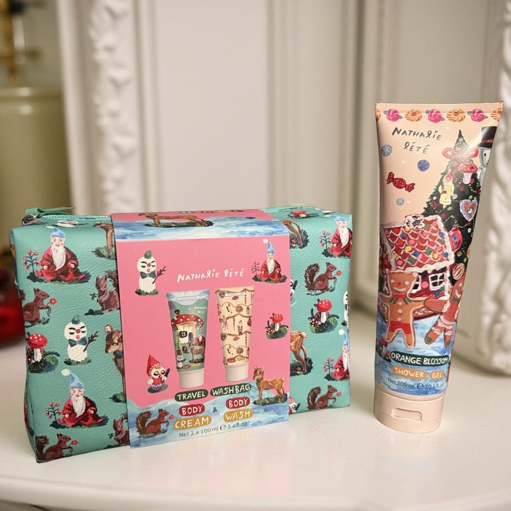 Heathcote & Ivory Nathalie Lete Forest Folk Large Cosmetic Bag & Duo Body Care